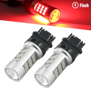 3157 HIGH POWER Flashing Strobe Blinking LED RED Brake Light Bulb - Picture 1 of 11