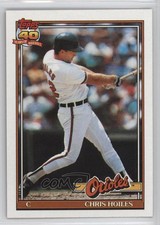 1991 Topps Chris Hoiles (White Inset Border on Front) #42.2
