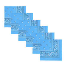 6 Pack Multi-Purpose Bandanas 22x22" 100% Polyester Light Blue