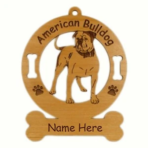 Amerikanische Bulldogge #2 Rasse Ornament personalisiert mit dem Namen Ihres Hundes 1183 - Bild 1 von 1
