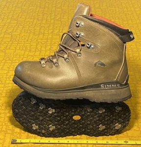 Simms Vibram Sole Wading Fly Fishing Boots Brown Men's Size 11 - Picture 1 of 21