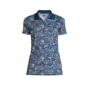 NWT Lands' End Women's Supima Cotton Short Sleeve Polo Shirt Baltic Teal - Picture 1 of 3