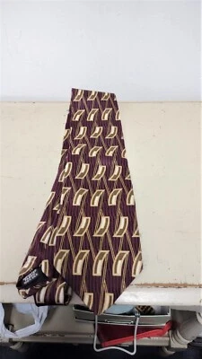 Галстук Daniel Hechter 100% шелк галстук бордовый красный геометрический принт сделано в США - Изображение 1 из 4