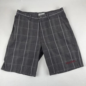 Chiliwear Shorts Mens 32 Gray Plaid Texas Tech Flat Front Logo - Picture 1 of 9