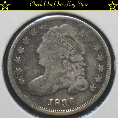 1836 U.S. Silver Capped Bust Dime 10c Fine Details 90% Silver  - Image 1 of 2
