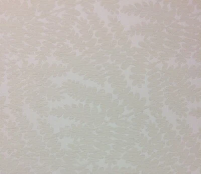 BALLARD DESIGN CARA WHITE InsideOut® PERFORMANCE LEAF MOTIF FABRIC BY YARD 54"W - Image 1 of 4