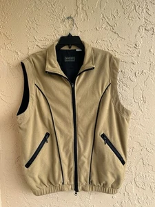 Descente International Collection Fleece Vest Full Zip SizeL Men's Tan Brown - Picture 1 of 16