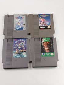 Lotto 4 giochi Nintendo NES Tecmo Bowl Top Gun Double Dragon 2 e Tom Sawyer TESTATI