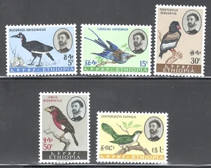 Ethiopia Mint NH MNH Sc# 386/390 Mi# 425/429 complete bird set Hornbill 1962 - Picture 1 of 2