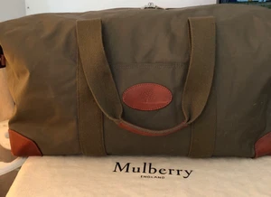 Mulberry Medium Green Nylon Clipper Holdall Weekend Duffle Bag - Picture 1 of 12