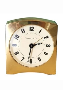 Tiffany & Co. Swiss-Made Brass Desk Clock with Original Box and Pouch - Picture 1 of 7