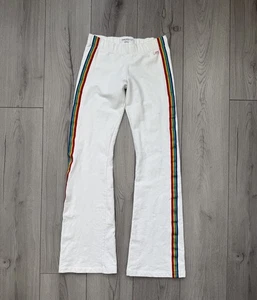Vintage Y2K 2000s rare miss sixty white flare rainbow detail joggers - Picture 1 of 8