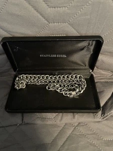 21 Inch Stainless Steel Chain Link Men’s Necklace - Picture 1 of 2