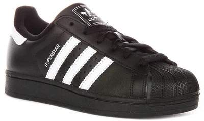 Adidas Superstar II Pie de Concha Juventud Zapatillas En Blanco y Negro GB 3-6 - Imagen 1 de 4