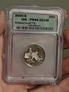 2000-S ICG PR69 DCAM Proof Massachusetts State Quarter - Picture 1 of 4