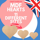 Wooden MDF Heart Shapes Craft Tag Blank Decoration 1cm to 15cm. Wood Heart shape