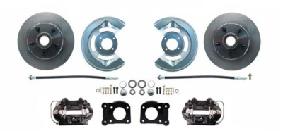 1964-73 Ford Mustang Front Power Brake Conv Kit, BLACK calipers, 11.25 rotors - Image 1 of 4