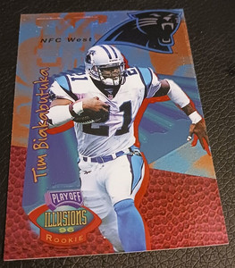 1996 PLAYOFF ILLUSIONS (ROOKIE) TIM BIAKABUTUKA - CAROLINA PANTHER FOOTBALL CARD