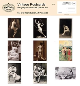 Vintage Photo Nudes (Series 11) Lot of 9 Rare Antique Repro Postcards - Picture 1 of 1