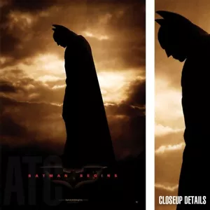 26W"x38H" BATMAN BEGINS OFFICIAL MOVIE POSTER DC COMICS JOKER DARK KNIGHT CANVAS - Picture 1 of 7