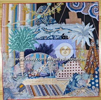 Sallys Twill Silk Wrap Square Scarf Floral Night Print Hijab Kerchief Shawl 90cm - Image 1 of 4