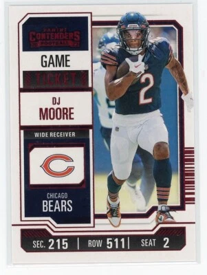 2023 Panini Contenders - D.J. Moore #18 Red Game Ticket - Image 1 of 2
