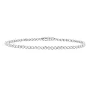 2.00 CT Certified I2-Natural Diamond Tennis Bracelet 14K White Gold 7 Inch - Picture 1 of 7