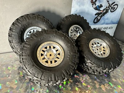 Axial SCX10 III 1.9 Beadlock Wheels SET Nitto Trail Tires 12MM TRX4 1/10 JEEP - Image 1 of 4
