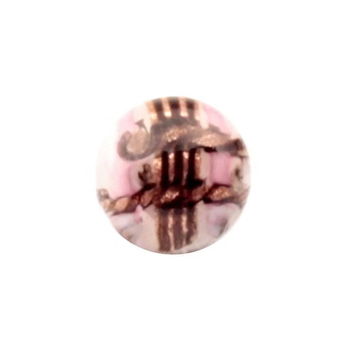 Antique Czech aventurine gold black satin lampwork dimi glass button 8mm Cover