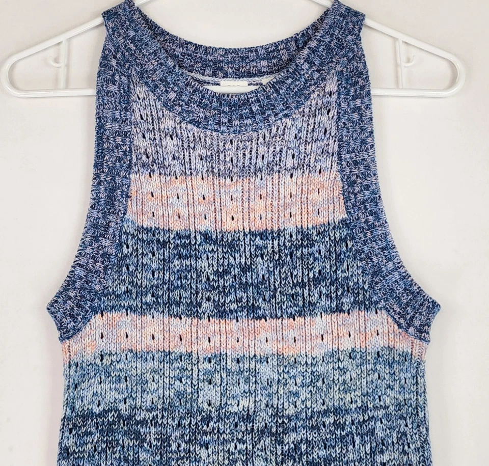 Chaleco Suéter Gap For Good Para Mujer XSmall Azul Rosa Rayas Tejido Preppy Camiseta sin Mangas Foto 1 de 4
