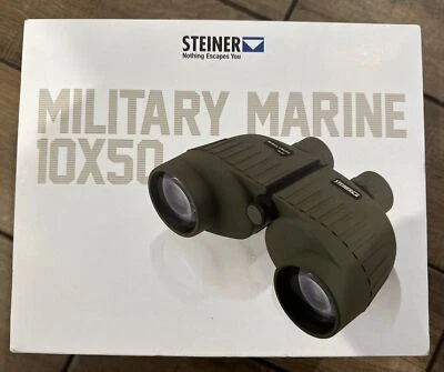 Steiner Military Marine Tactical Porro Prism Binoculars 10x50mm, Green  2035 NEW - Image 1 of 2