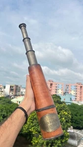 Spyglass Telescope 1.Metar Handmade Collectibles Leather & Brass Georage - Picture 1 of 6