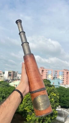 Spyglass Telescope 1.Metar Handmade Collectibles Leather & Brass Georage - Image 1 of 4