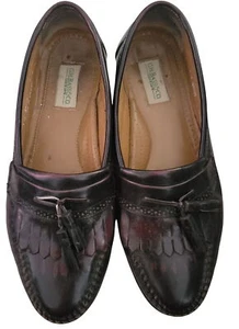 G.H. Mocassini uomo Bass & Co. in pelle nera con nappe taglia 10,5 made in Brazi - Foto 1 di 6