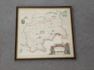 Vintage Framed 1648 Map of Middle-Sexia by Johan Blaeu John Bartholomew Print - Picture 1 of 24
