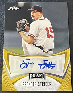 SPENCER STRIDER 2021 LEAF DRAFT GOLD ROOKIE AUTO ATLANTA BRAVES