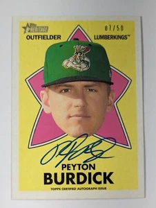 2020 Topps Heritage Minors 1971 All-Star Peyton Burdick Auto #D /50 QTY - Picture 1 of 4