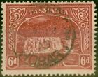Tasmanie 1911 6d Dull Rouge Carmin SG254c Très Bien Utilisé