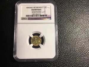1845-MO MF Mexico 1/2 Escudo NGC AU Details Scratches - Picture 1 of 4