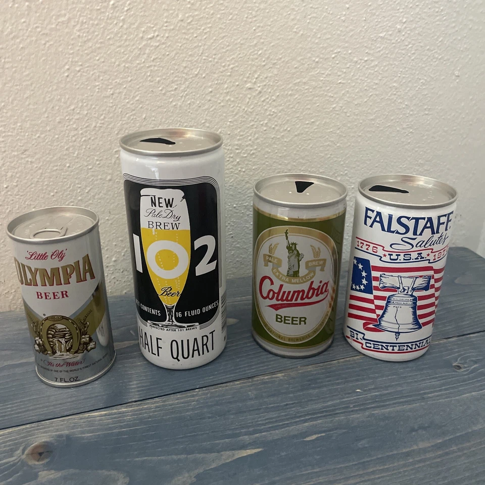Лот из 4 винтажных пивных банок West Coast California Washington Pull Tab (BEER4) - Изображение 1 из 4