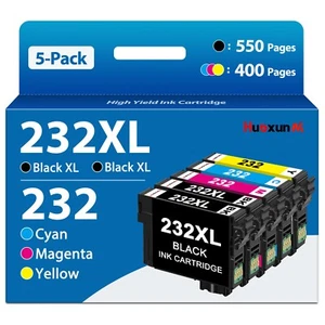 232XL Ink Cartridges Replacement for Epson WF-2930 XP-4200 WF-2950 (5-Pack) - Picture 1 of 7