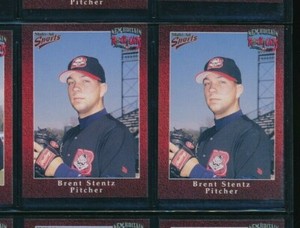 lot (2) 1998 Multi-Ad #27 Brent Stentz New Britain Rock Cats (BL10) SWSW6