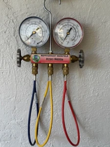 NRP R290/R600A Globe Safe Refrigerant Test and Charging Manifold with Hoses - Picture 1 of 4