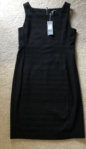 NWT Eileen Fisher Dress Women's Black was $378 square neck, sleeveless 10P - Picture 1 of 7