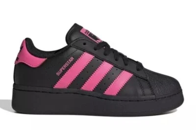 Size 4.5- Adidas Originals Big Kids Superstar XLG J Shoes, Black/Pink. — 第 1/4 张图片