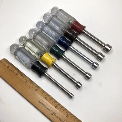 (6) Vintage Craftsman Tools Nutdriver SAE Nut Driver Set -H- Series Made in USA - Image 1 of 4