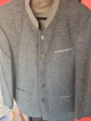 Chaqueta de tweed de lana bávara Loden de colección/botones con logotipo de latón-talla EE. UU. 42 Foto 1 de 4