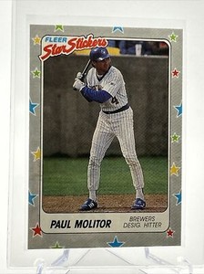 1988 Fleer Star Stickers Paul Molitor Baseball Card #38 NM-MT FREE SHIPPING