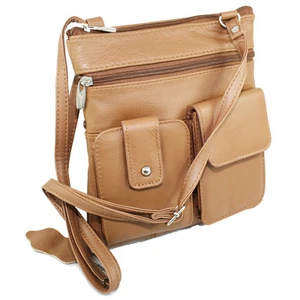 Organizador de Cuero Genuino Mini Cartera Bandolera Bolso de Viaje de Hombro Más Colores - Imagen 1 de 9