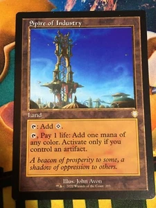 C5281 MAGIC MTG COMMANDER: BROTHERS WAR SPIRE OF INDUSTRY #203 NM RARE RETRO - Picture 1 of 12